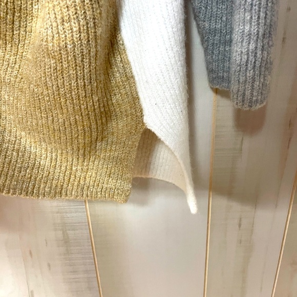 Lane Bryant White Gray Tan Colorblock Turtleneck Tunic Sweater Sz 22/24 - Picture 7 of 7